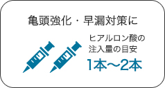 亀頭強化・早漏対策に1本〜2本